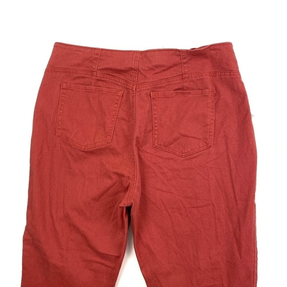 NEW No Boundaries High Rise Front Seam Crop Women's size 17 burnt Orange Jeans - Picture 2 of 3